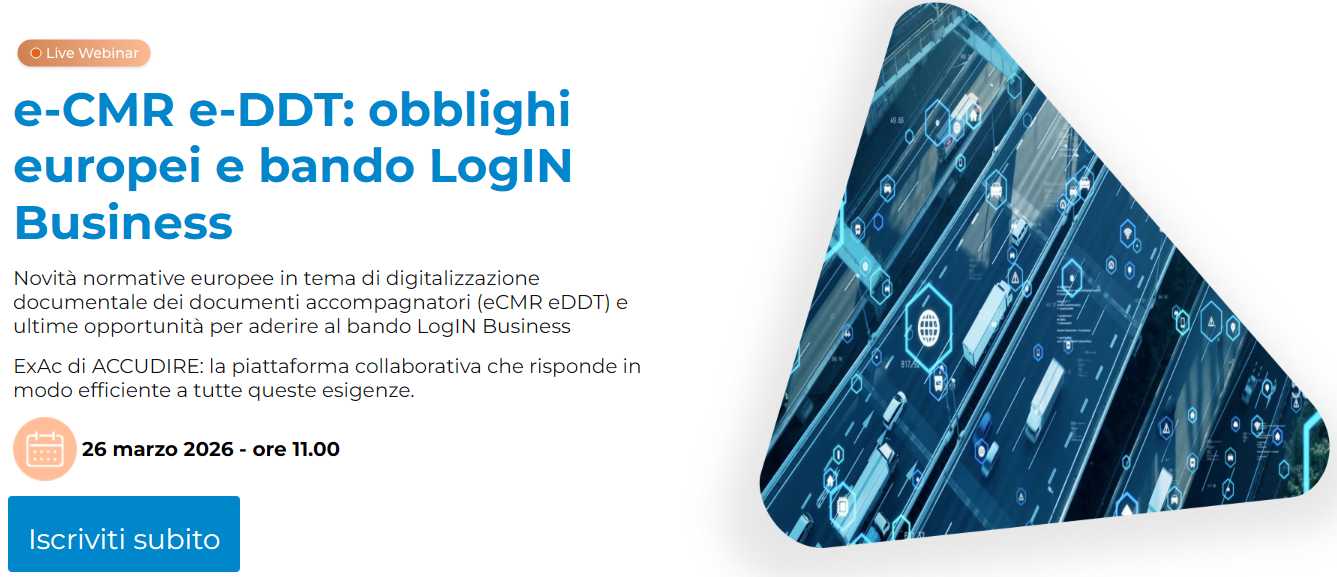 webinar e-cmr: obblighi europei e bando LogIN Business Zucchetti Logistics